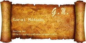 Garai Mátyás névjegykártya