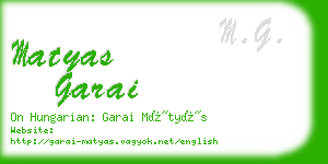 matyas garai business card